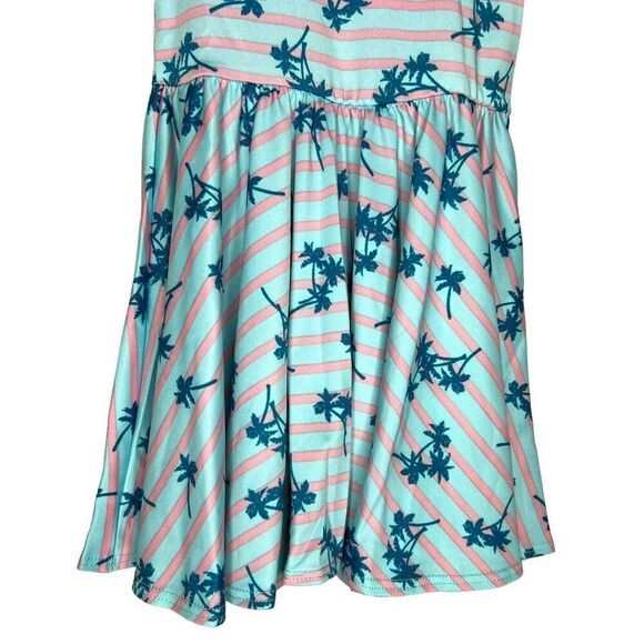 NEW Dot Dot Smile Blue Stripe Palm Tree Cap Sleeve Dress 2T - Picture 3 of 7